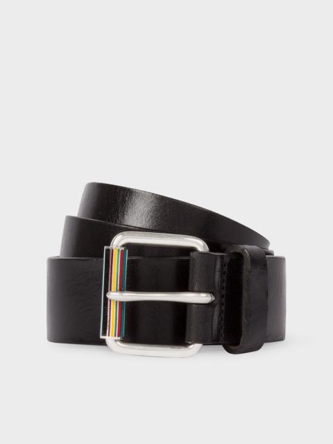 Leather Belt With 'Signature Stripe' Roller