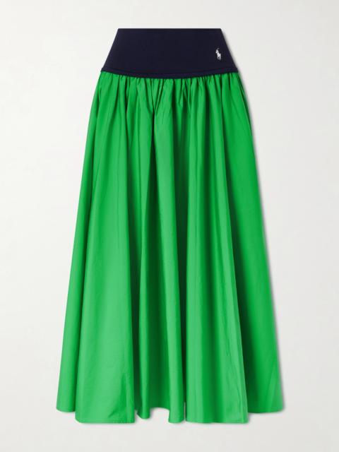 Ribbed Cotton-poplin Maxi Skirt