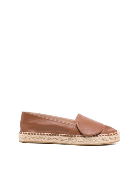 leather flat espadrilles