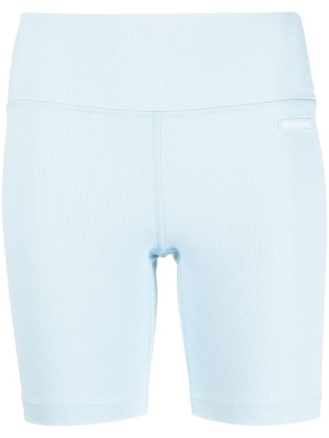logo-patch ribbed biker shorts