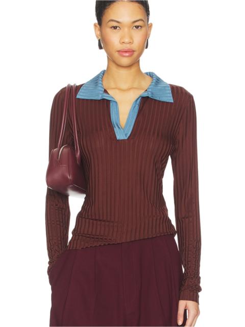 Natalia Colorblock Long Sleeve Polo