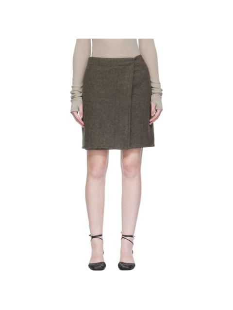 Khaki Wrapover Miniskirt