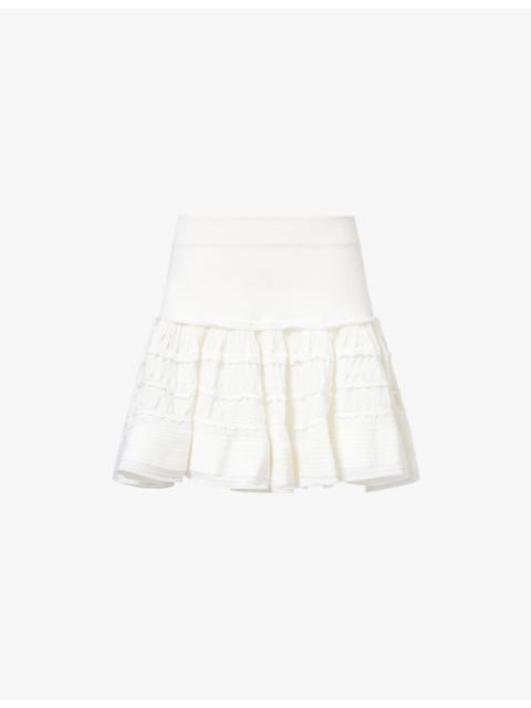 Ruffled Wool-Blend Mini Skirt
