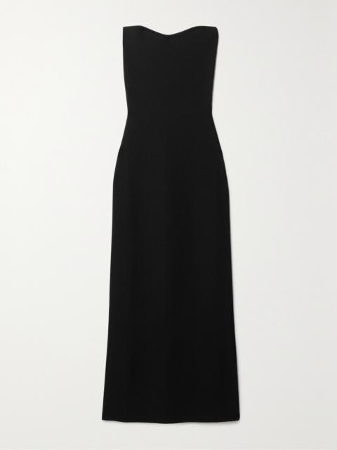 Calderon Strapless Merino Wool And Cashmere-blend Midi Dress
