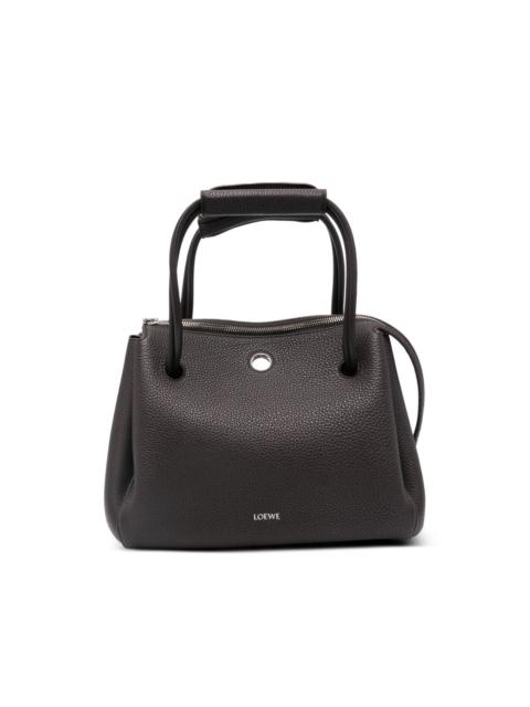 top-handles textured-leather satchel bag