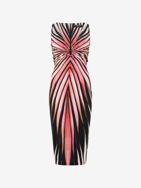 Sheath Dress With Ray Of Pink Print