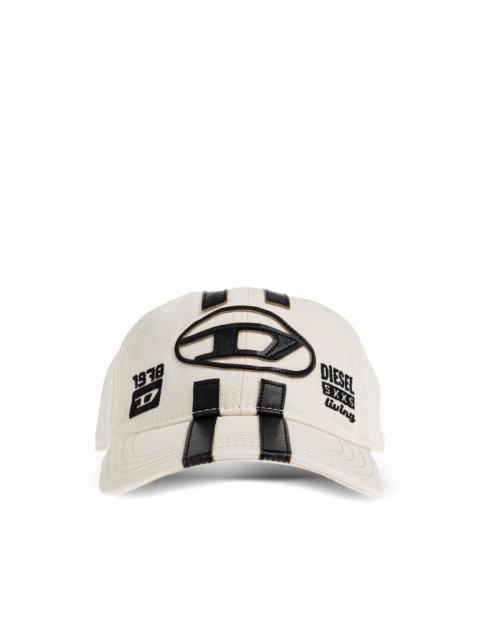 logo-patch stripe baseball cap
