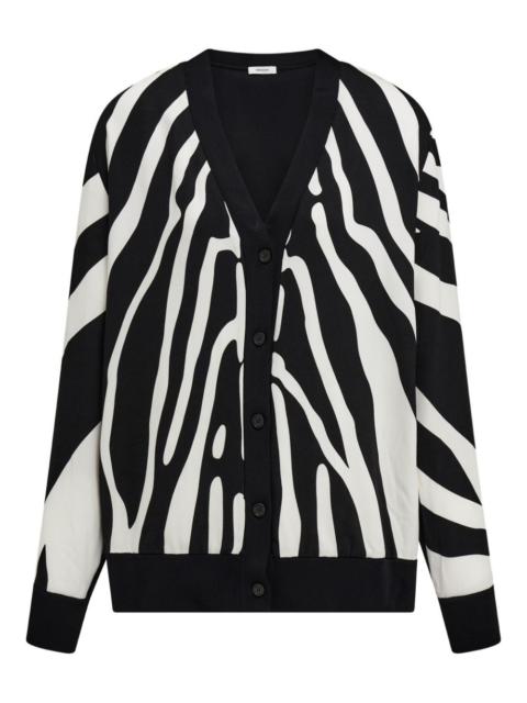 zebra-print cardigan