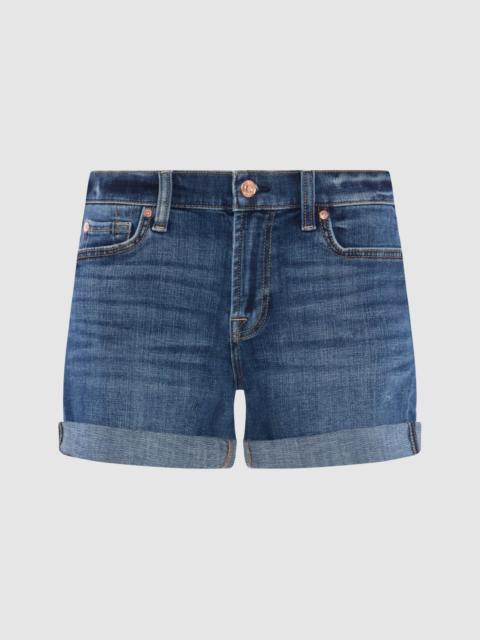 Broken Twill Mid Roll Short in Vanity