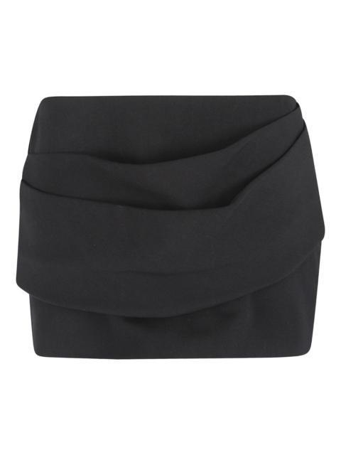 draped mini skirt