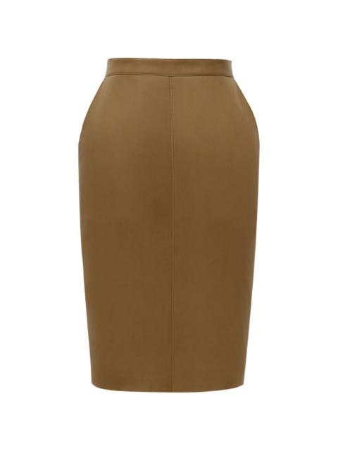 CASSANDRE  leather midi pencil skirt