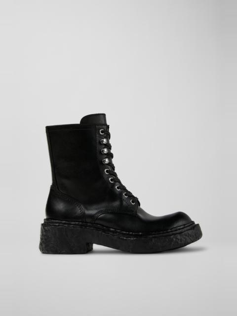 Black Leather Medium Boots