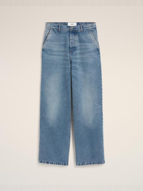 BLUE COTTON WIDE FIT JEANS