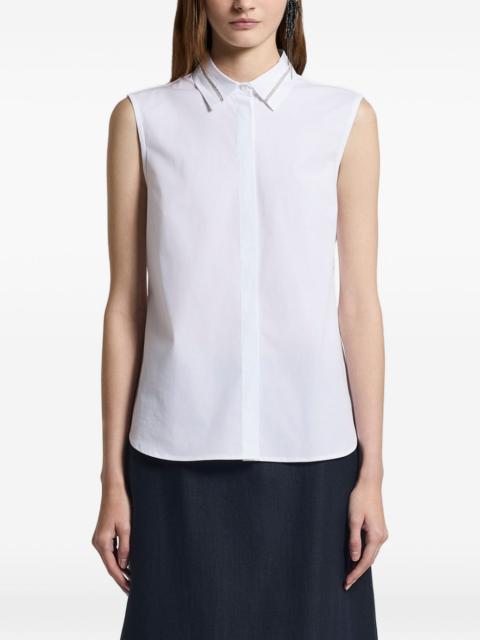 embellished collar sleeveless top