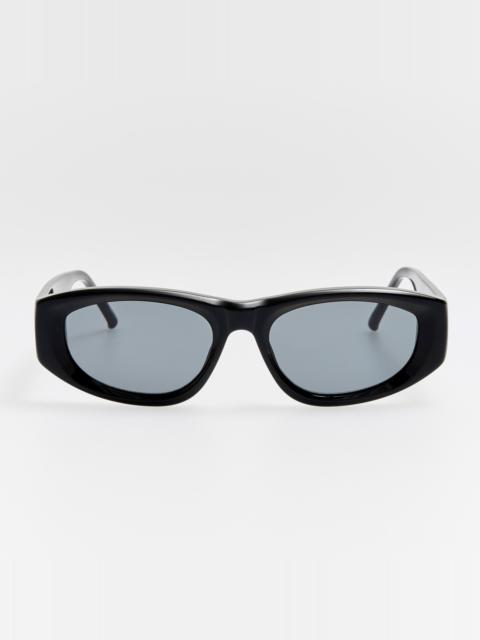 Maya D-Frame Sunglasses in Black and Grey
