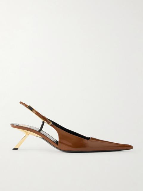 Lee Glossed-leather Sandals