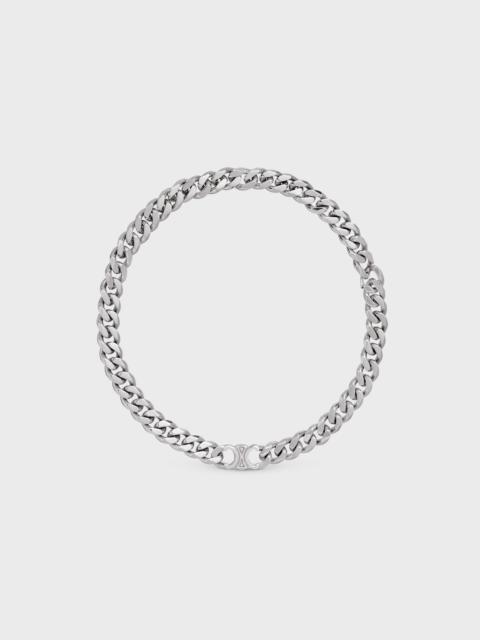 Triomphe Gourmette Necklace in Brass with Rhodium Finish