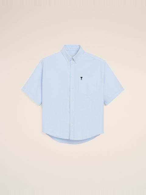 BLUE COTTON BOXY EMBROIDERED AMI DE COEUR