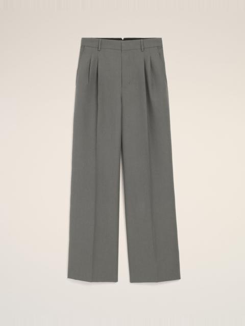 GREY NEW WOOL LOW WAIST WIDE TROUSERS