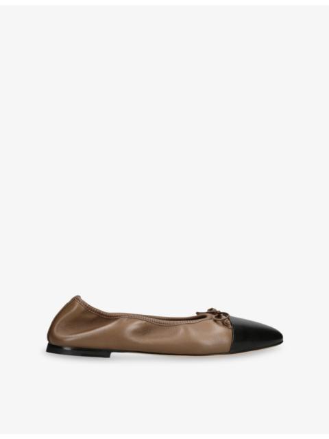 Gala Toe-Cap Leather Ballet Flats