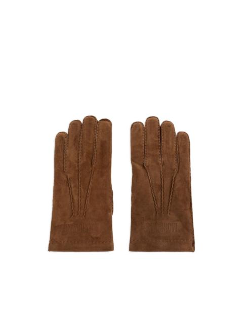 logo-debossed gloves