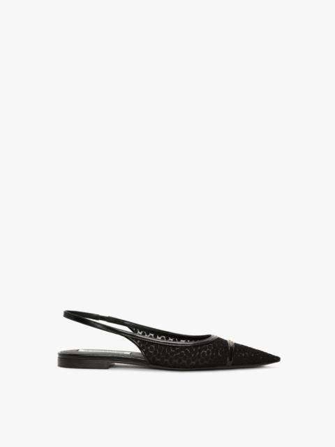 Flat Mesh Slingback Pump In Black