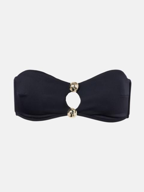 Embellished cutout bikini top