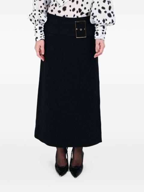 low-waist buckle maxi skirt