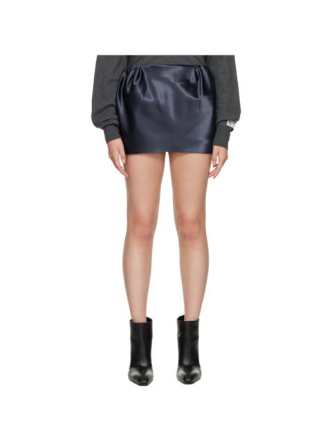 Navy Gathered Miniskirt