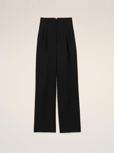 BLACK NEW WOOL HIGH WAIST WIDE TROUSERS