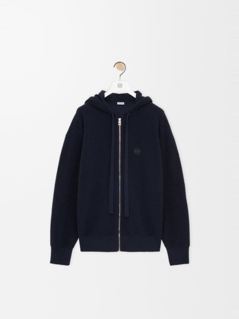 Anagram zip-up hoodie in wool