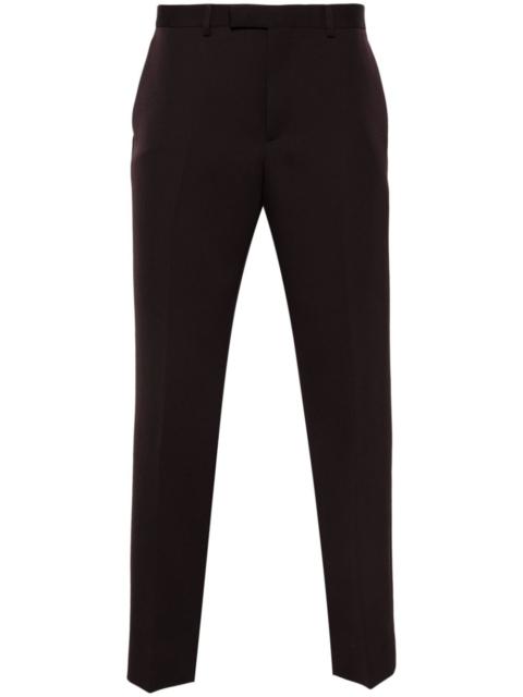 logo-embroidered wool trousers