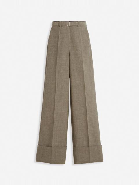 WIDE-LEG CUFFED WOOL PANTS