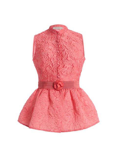 Colony Brocade Peplum Top pink