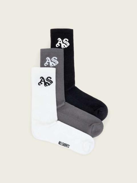 ALLSAINTS GOTHIC 3 PACK SOCKS