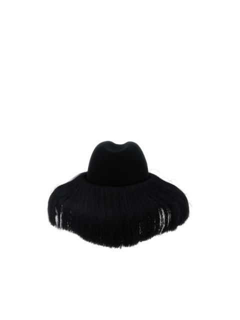 x Hizume fringed-brim fedora