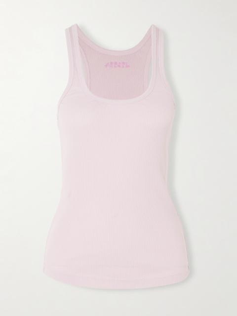 Thea Embroidered Ribbed Cotton-jersey Tank