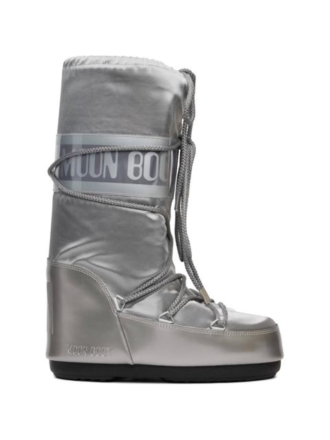 Silver Icon Glance Satin Boots