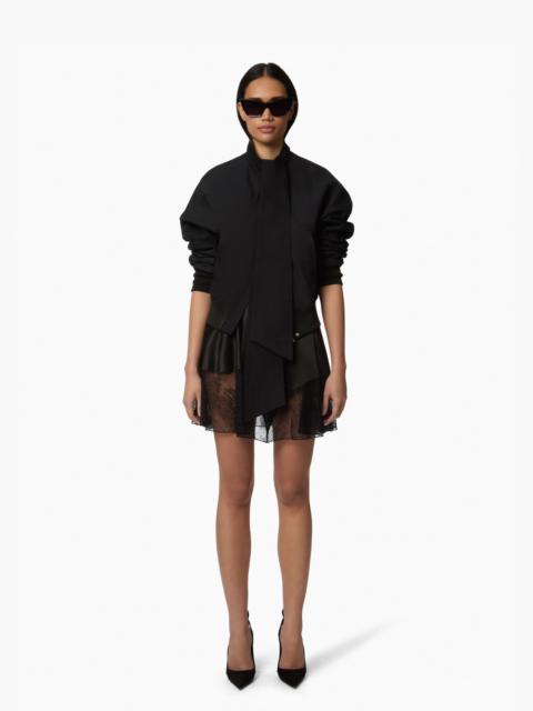 Ottoman Bomber With Scarf