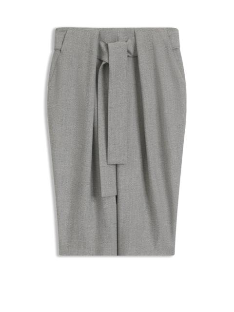 BELTED SKIRT WITH PLEAT FRONT