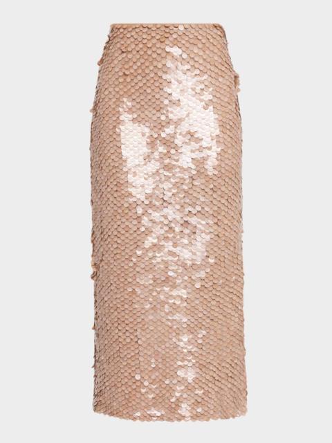 Gwyneth Paillette Midi Skirt