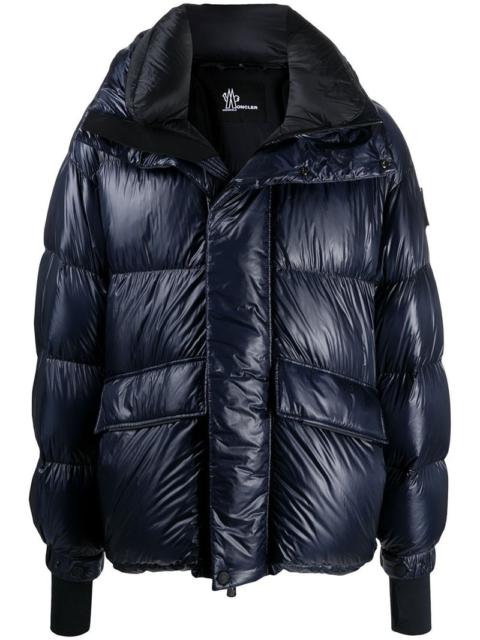 MONCLER GRENOBLE velcro logo puffer jacket navy