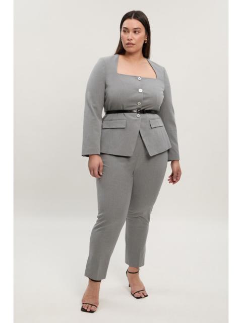 Plus Size Tailored Marl Slim Leg Trouser