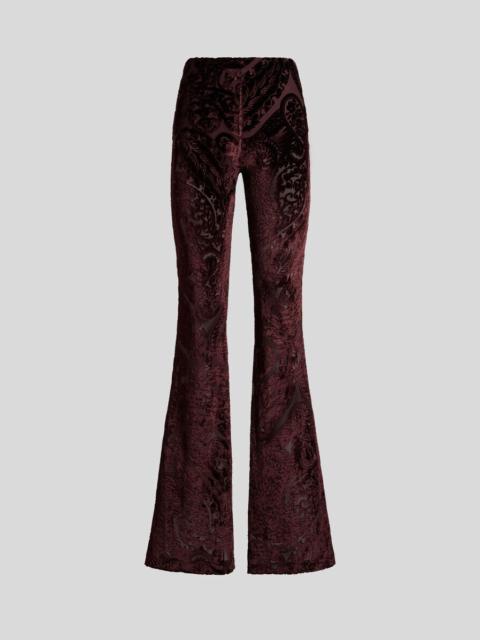 JACQUARD CHENILLE TROUSERS WITH LACE EFFECT