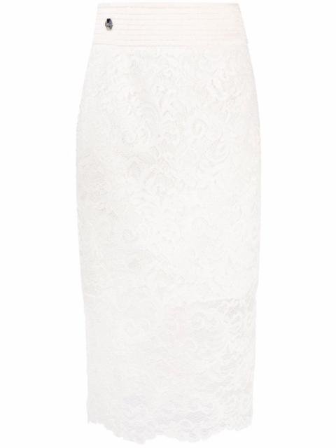 lace-patterned pencil skirt