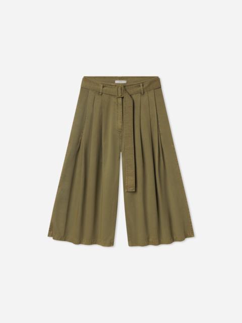 Garment Dye Pleated Culotte in Cotton