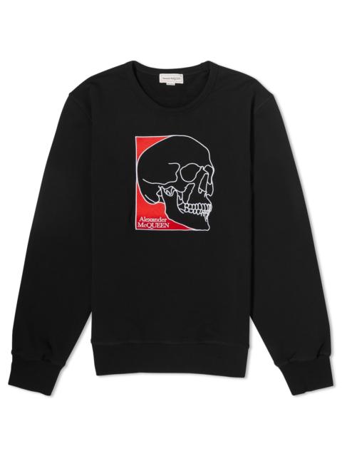 Alexander McQueen Outline Skull Print Crew Sweat
