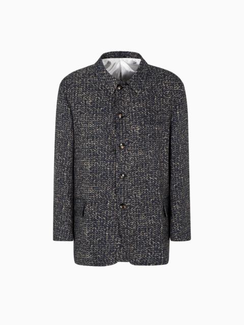 ASV SINGLE-BREASTED JACKET IN PRINTED CUPRO