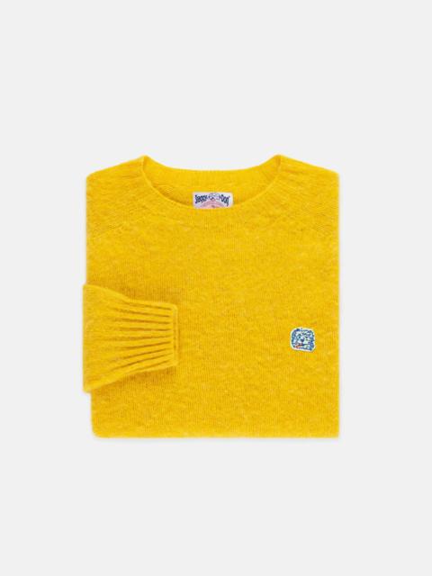 MADE-IN-SCOTLAND YELLOW SHAGGY DOG ICON SWEATER  - TRIM FIT