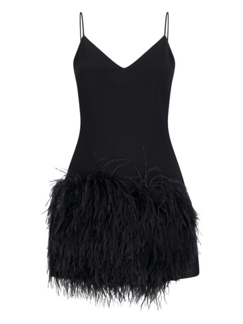 Cami feather-detail mini dress